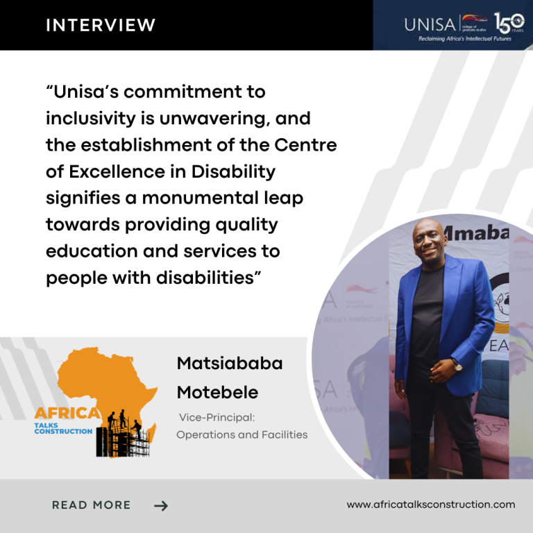 Unisa’s Vice-Principal Matsiababa Motebele Champions Inclusivity Through New Disability Center